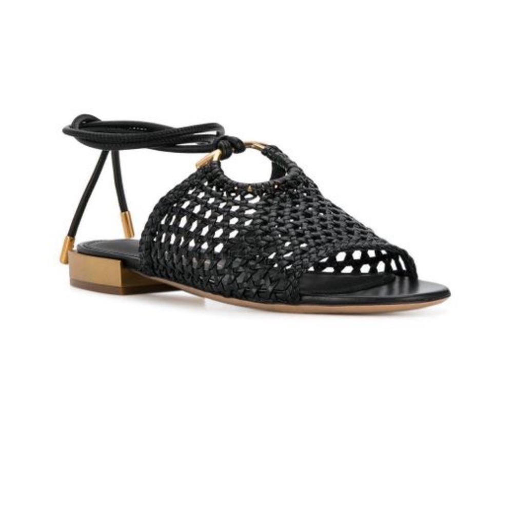 Never worn ferragamo lanio woven leather sandals with ankle tie - Picture 8 of 10